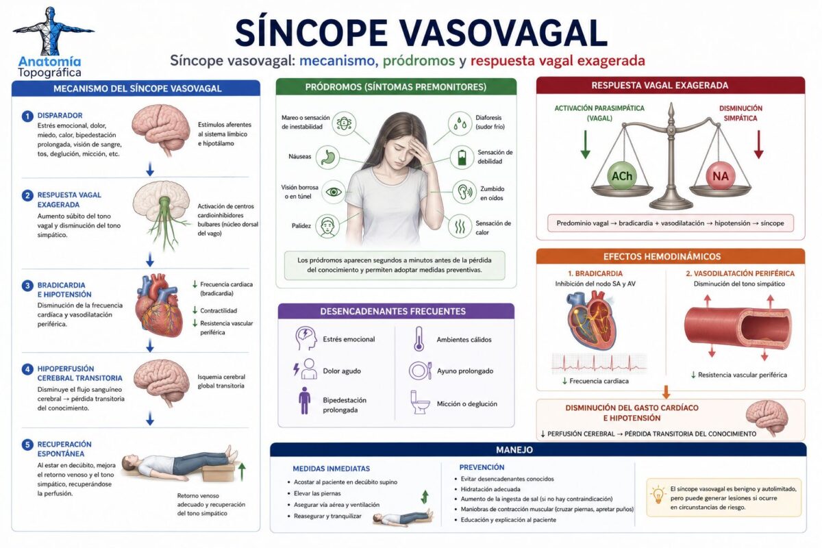 Nervio vago (X par craneal): anatomía, funciones, ramas y patología Síncope vasovagal: mecanismo, pródromos y respuesta vagal exagerada