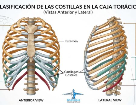 Costillas: verdaderas, falsas y flotantes en la caja torácica