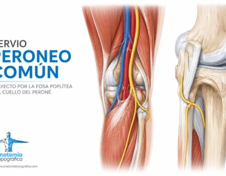 Nervio peroneo común (fibular común): origen, curso y función Nervio peroneo común: trayecto por la fosa poplítea y el cuello del peroné