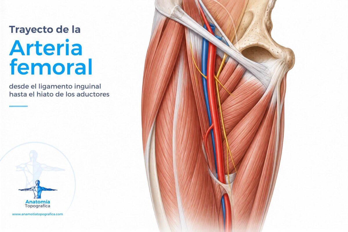 Arteria femoral Trayecto de la arteria femoral desde el ligamento inguinal hasta el hiato de los aductores