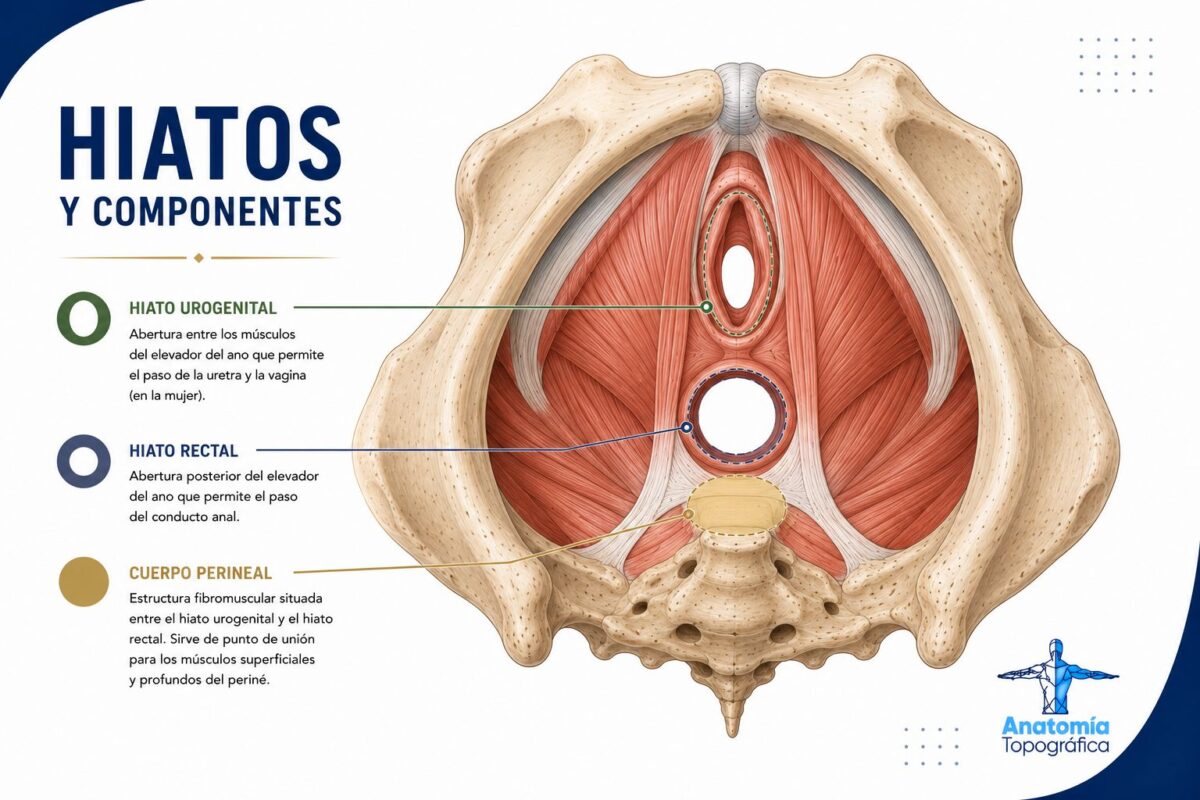 Suelo pélvico: anatomía, músculos e importancia clínica Hiato urogenital, hiato rectal y cuerpo perineal del suelo pélvico