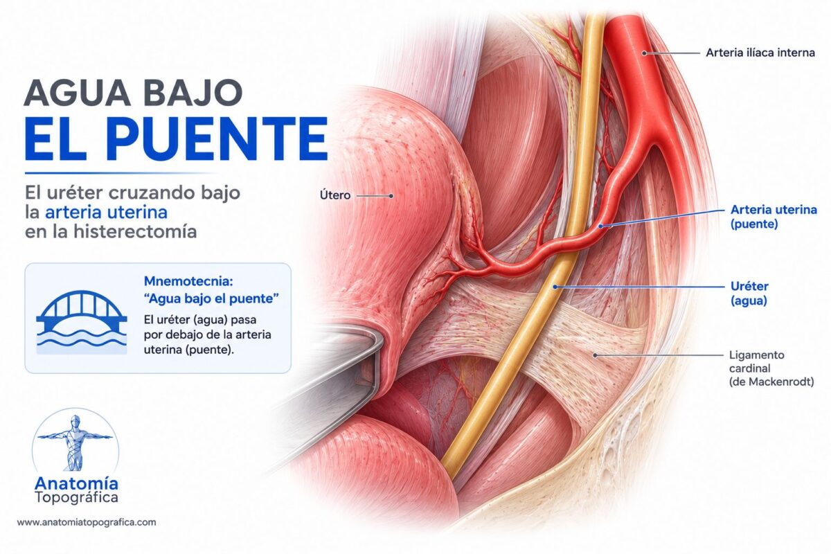"Agua bajo el puente": el uréter cruzando bajo la arteria uterina en la histerectomía