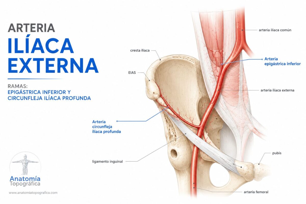 Arteria ilíaca externa: ramas epigástrica inferior y circunfleja ilíaca profunda
