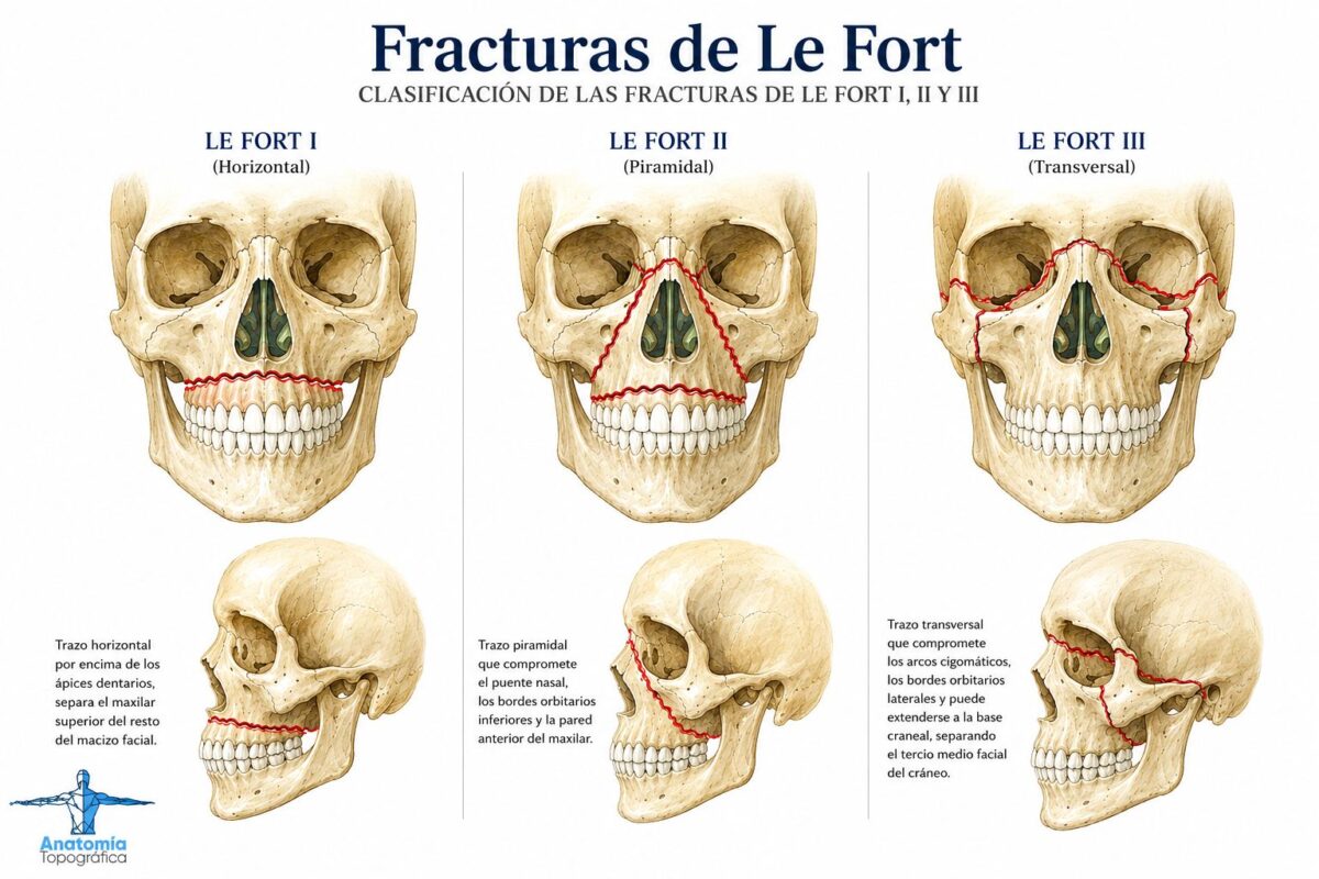 Clasificación de las fracturas de Le Fort I, II y III