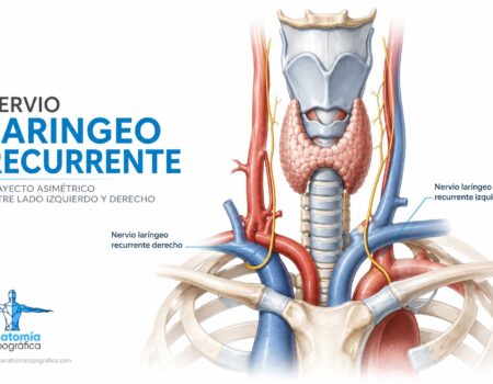 Nervio laríngeo recurrente: trayecto asimétrico entre lado izquierdo y derecho