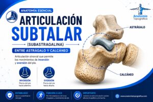 Articulación subtalar (subastragalina) entre astrágalo y calcáneo