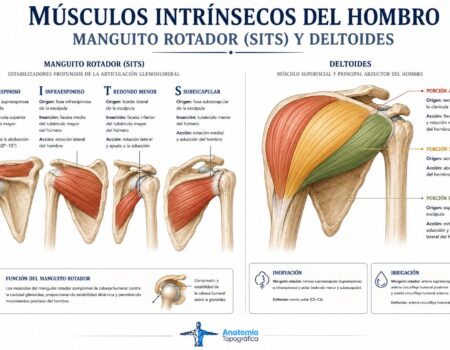 Músculos intrínsecos del hombro: manguito rotador (SITS) y deltoides