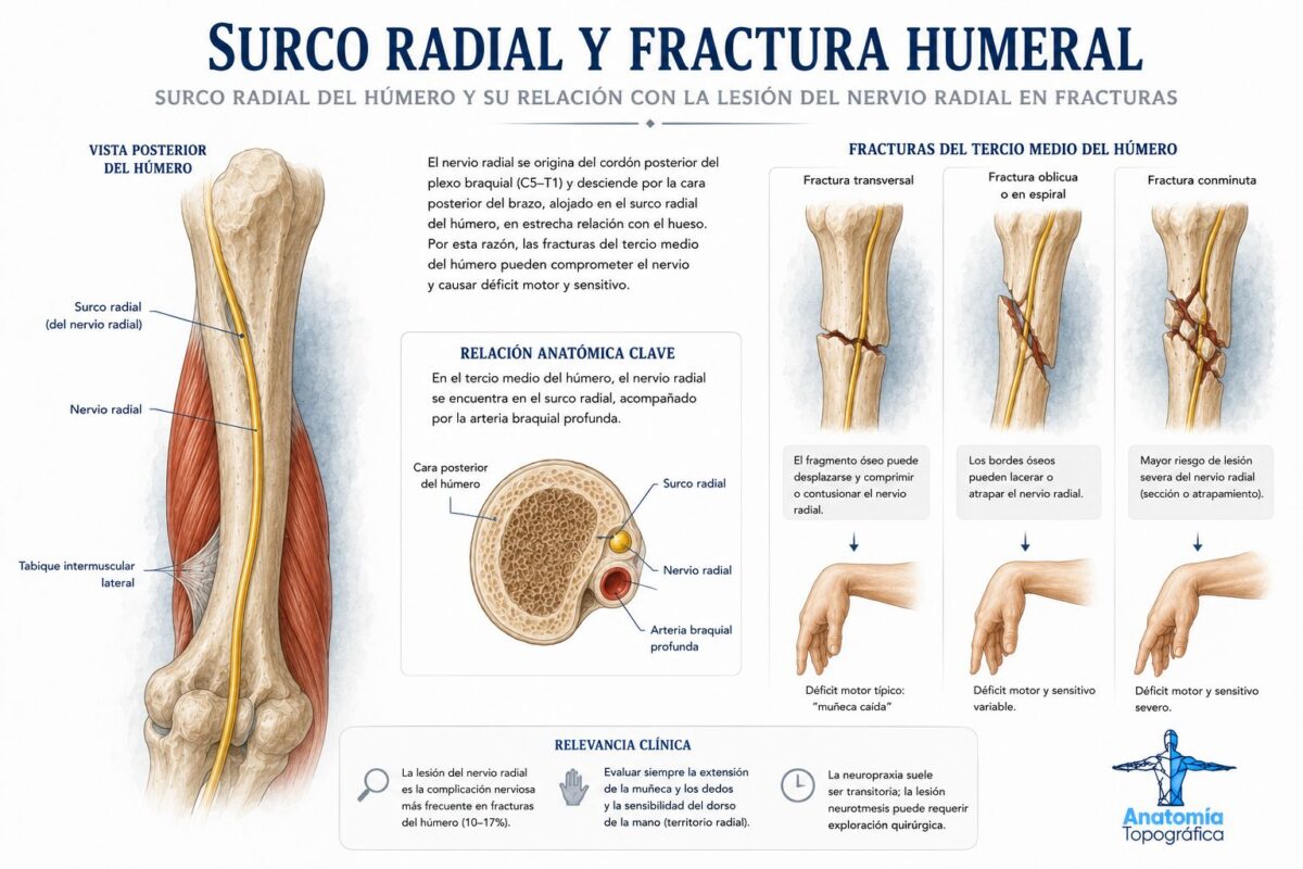 Músculos de la parte superior del brazo (brazo propiamente dicho) Surco radial del húmero y su relación con la lesión del nervio radial en fracturas