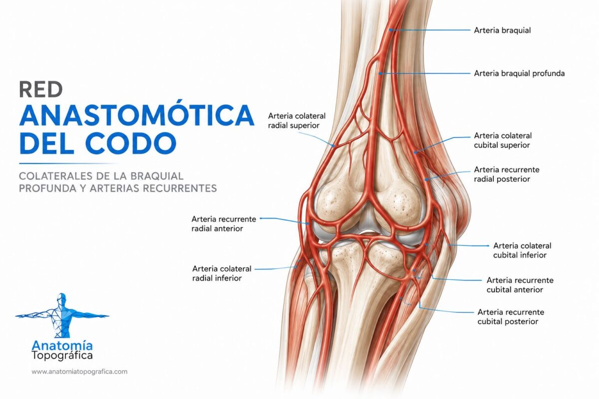 Arteria braquial profunda: origen, curso, ramas e irrigación Red anastomótica del codo: colaterales de la braquial profunda y arterias recurrentes